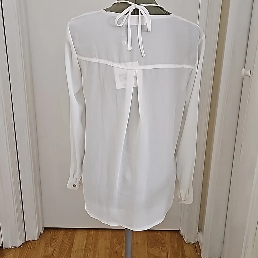 Missguided Scallop Lace up long sleeve Blouse Sz 8 - Picture 3 of 12